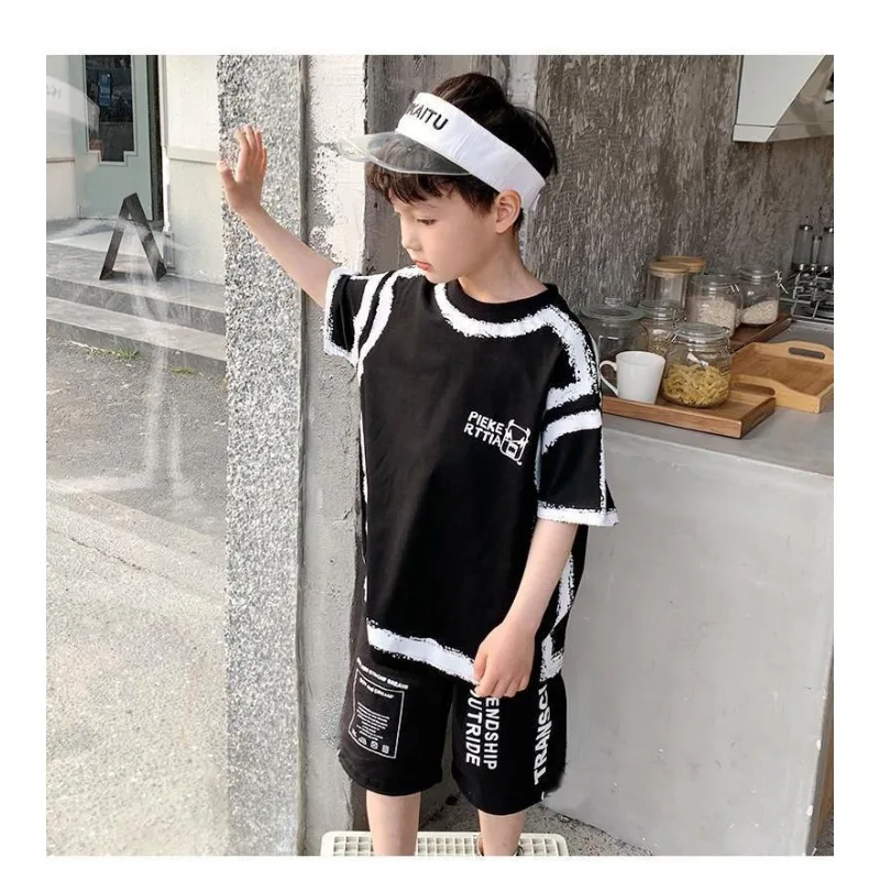 Summer Boy Cotton Clothing Sets Baby Short Sleeve T-Shirt + Pants Boys Cartoon Suit 2pc Children Outfits