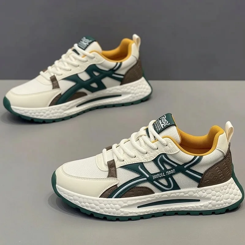 

European Style Men's Shoes 2026 New Spring Trendy All-Match Casual Agan Sports Shoes Teenagers Thick Bottom Dad Cool Shoes