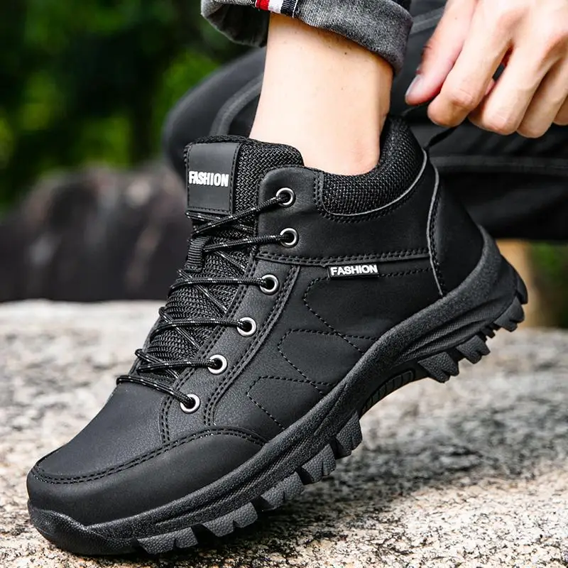 Durable Grip Non-Slip Lace-Up Comfort Ideal For Outdoor Hiking Boots Men Footwear