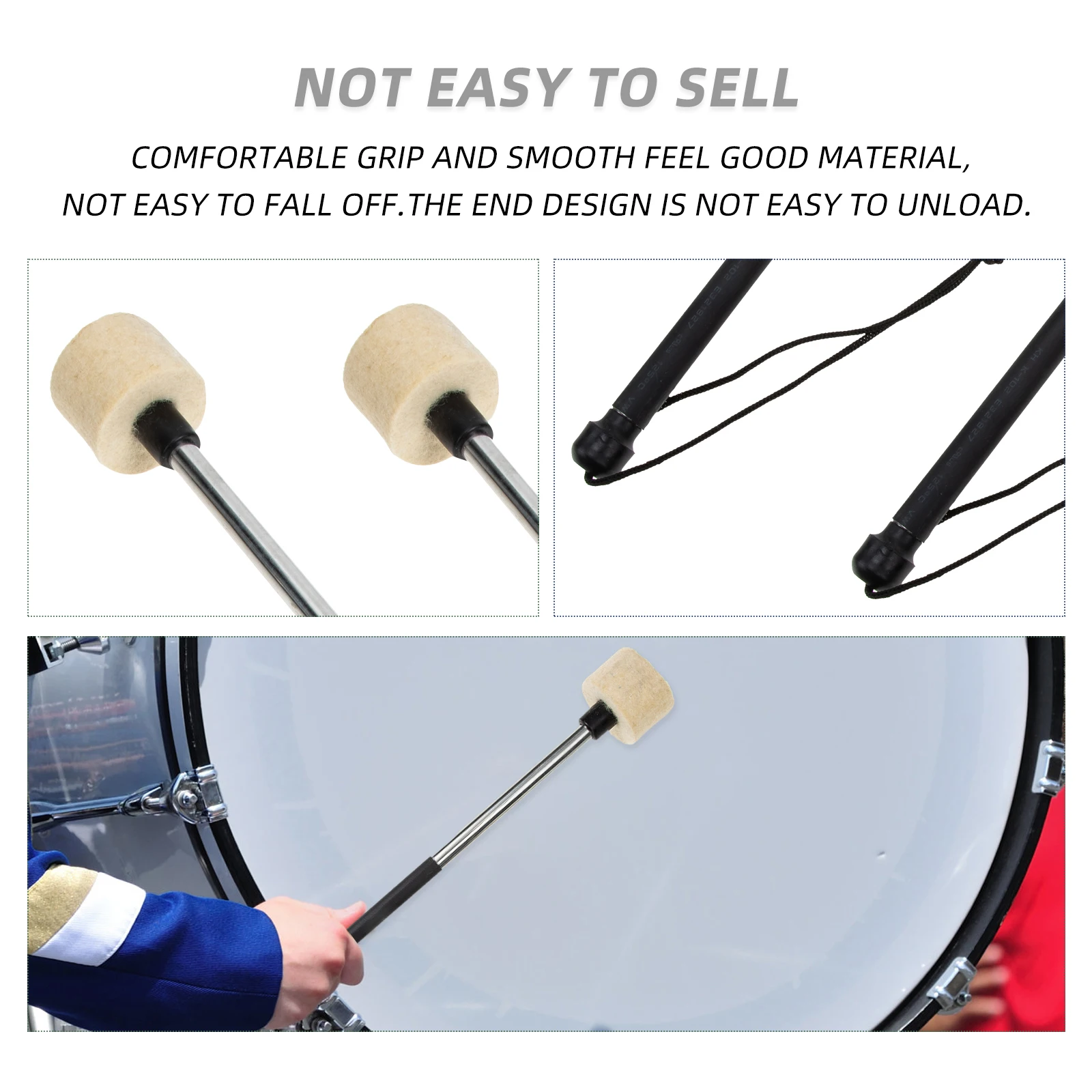 

Drumstick Stainless Steel Hammer Drumsticks Mallets Percussion Simple Accessories Marching