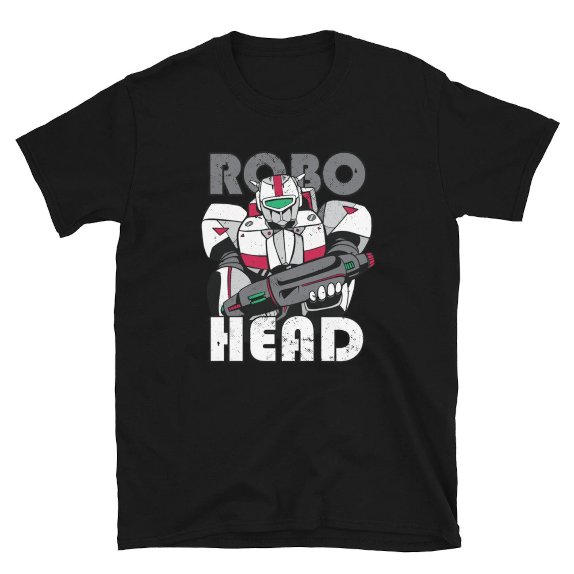 ROBO HEAD Mech warrion -anime,macross inspired Hunter Designer Short-Sleeve Unisex T-Shirt Gildan