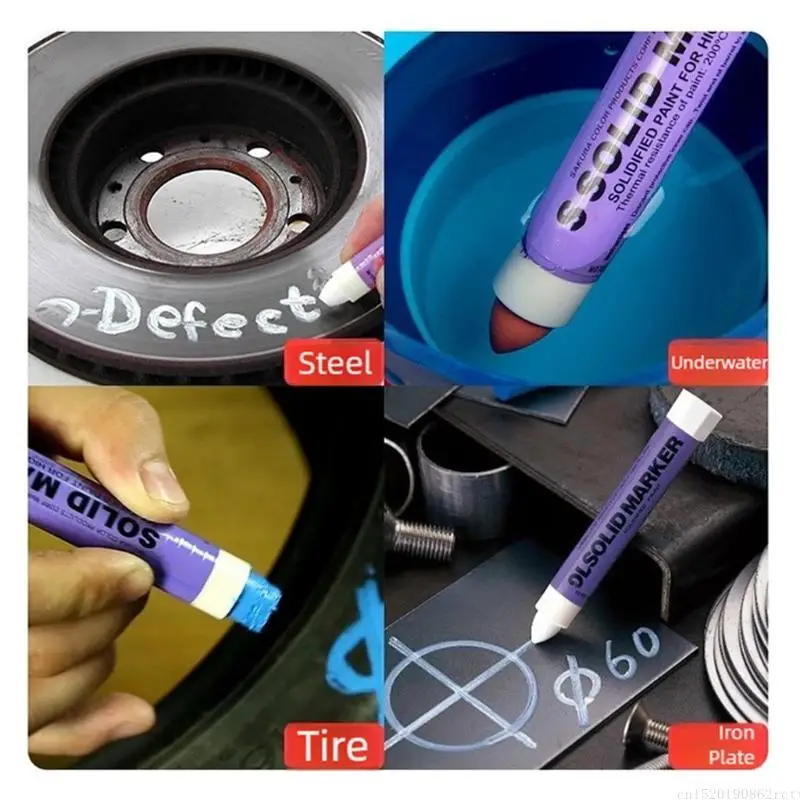 

D5BB Paint Pen Multiple Surfaces Marking Tool Heat Resistant Pen Works On Rubber Glass Metal With Smooth Inks Flows