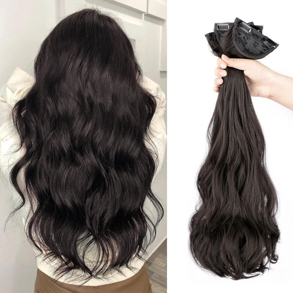 Extensiones de Cabello sintético, rizos, fibras resistentes al calor, pelucas y parches de cabello largo