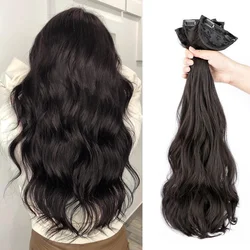 Remendos De Extensões De Cabelo Sintético, Fibras Resistentes Ao Calor, Long Wig Patches, Peruca