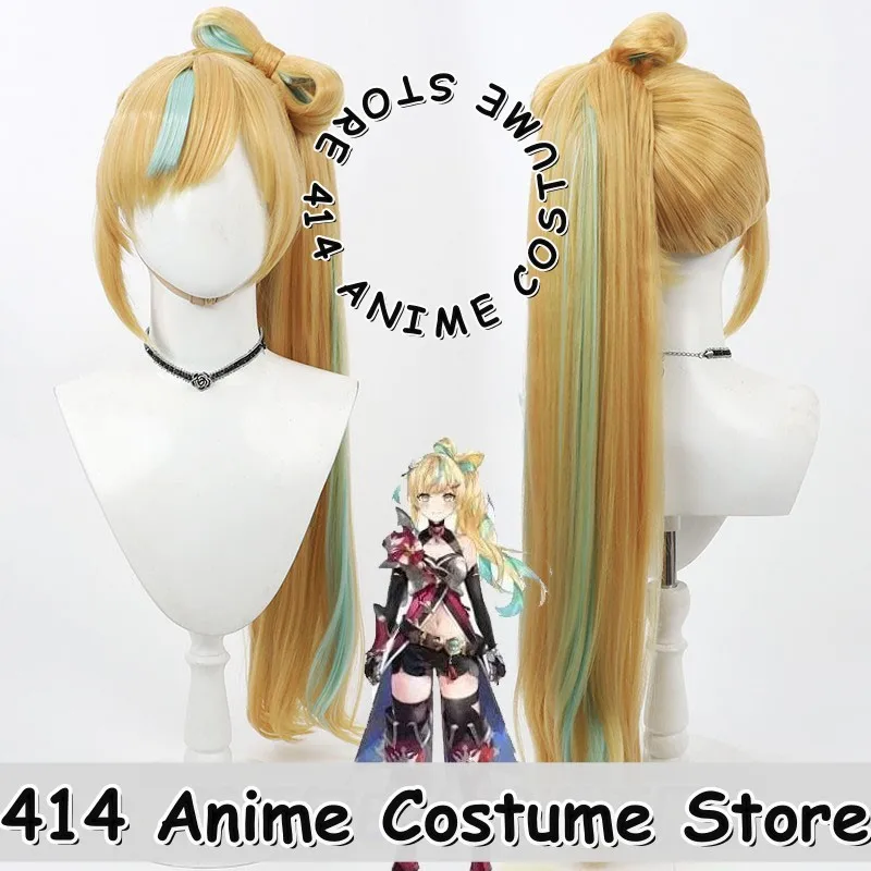 

Game & Anime Tatendou Cosplay Wig VTuber Miterudayu Bow Bicolor Detachable Ponytail Heat-Resistant Fiber Synthetic Hair