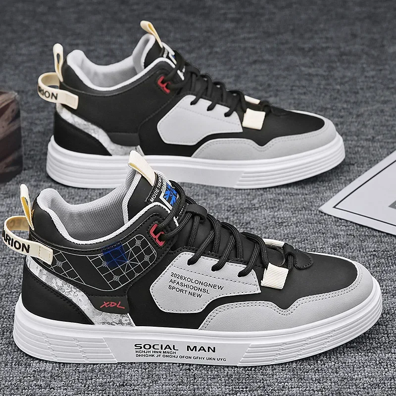 

Casual New Men Shoes Male Sneakers Mixed Color Flat Shoes Designer Fashion Outdoor Trendy High Top Shoe Men Vulcanized Shoes