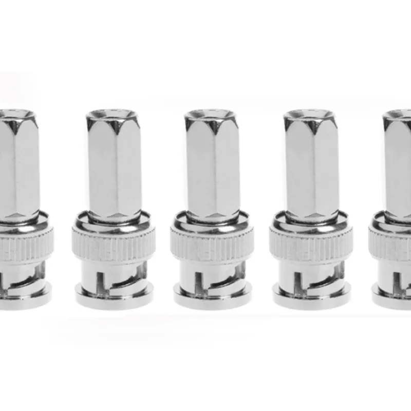 2/5/10pcs BNC Male Plug Connector RG58/RG59/RG60 RF Coaxial Cable Wire Terminals for CCTV Video Camera Surveillance C5