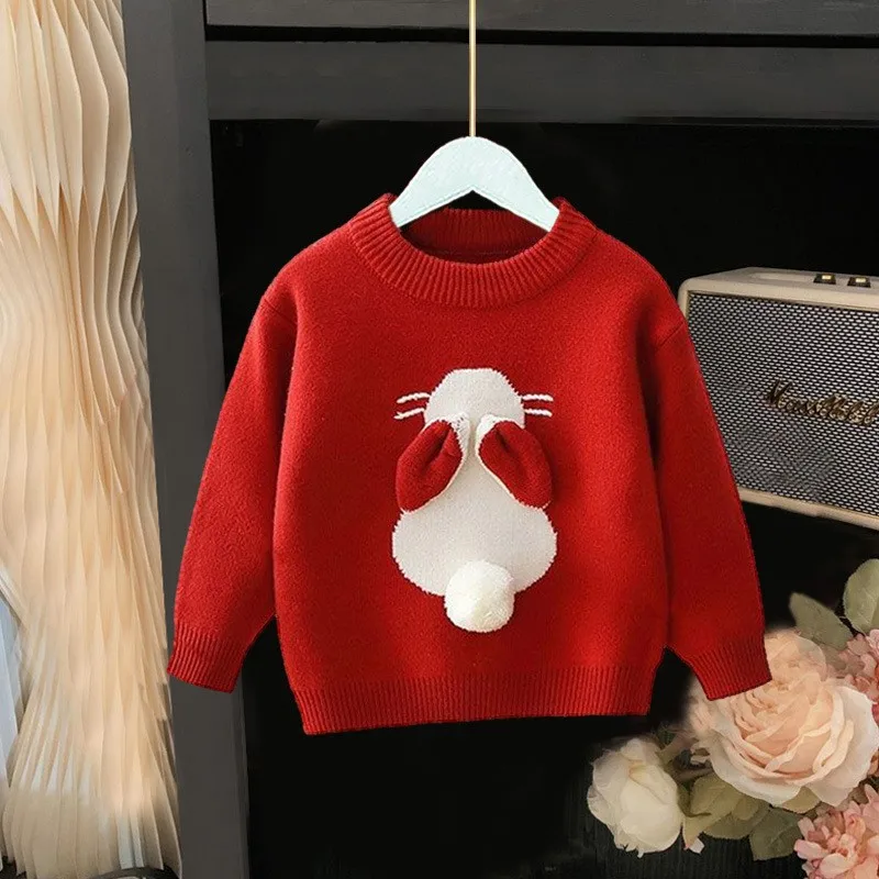 Meisjestrui Konijn Mode Kinderen Winterkleding Gebreide kindertrui