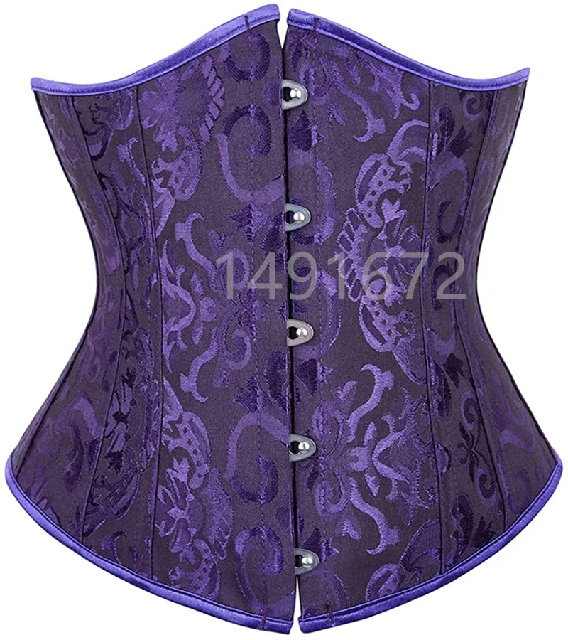 

Purple Corset Underbust Bustier Sexy Waist Cincher Vintage Corselet Top Women Gothic Plus Size Victorian Costume Lingerie