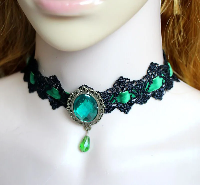 Hot selling items in Europe and America, Gothic retro punk choker lace necklace, woven necklace, cole collarbone chain for women