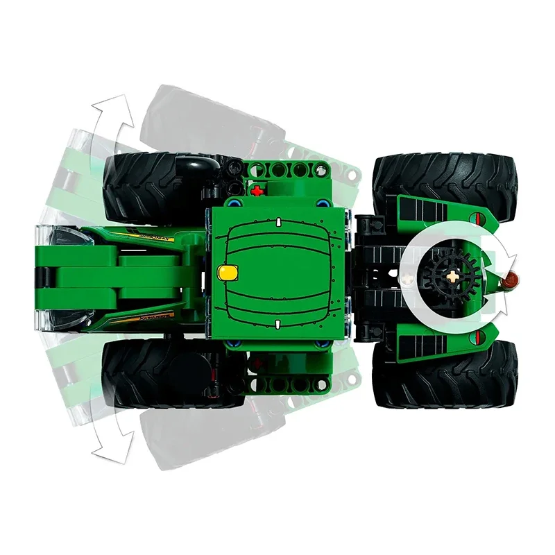 John Deere 9620R 4WD 390PCS Tractor Building Blocks Kit, Technical Farm Vehicle Model Construction Toy Gift for Kids Boys Age 8+