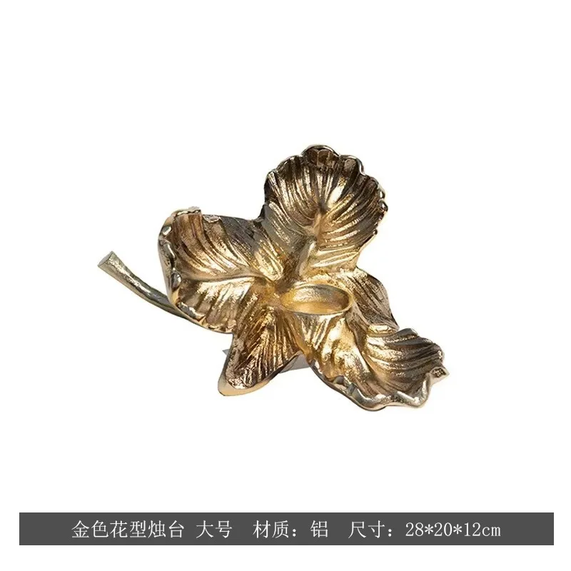Modern light  gold and silver pattern aluminum candlestick ornament home living room dining table model room candlestick o