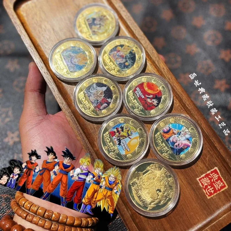 Dragon Ball Commemorative Coin Metal Coin Sun Wukong Animation Periphery Figure Coin Collection Cartoon Character Birthday Gift