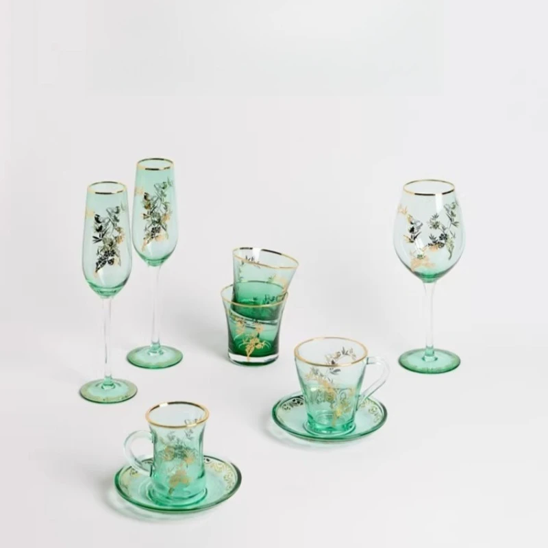 Medieval, water glass, red wine glass, champagne glass, coffee cup, juice teacup