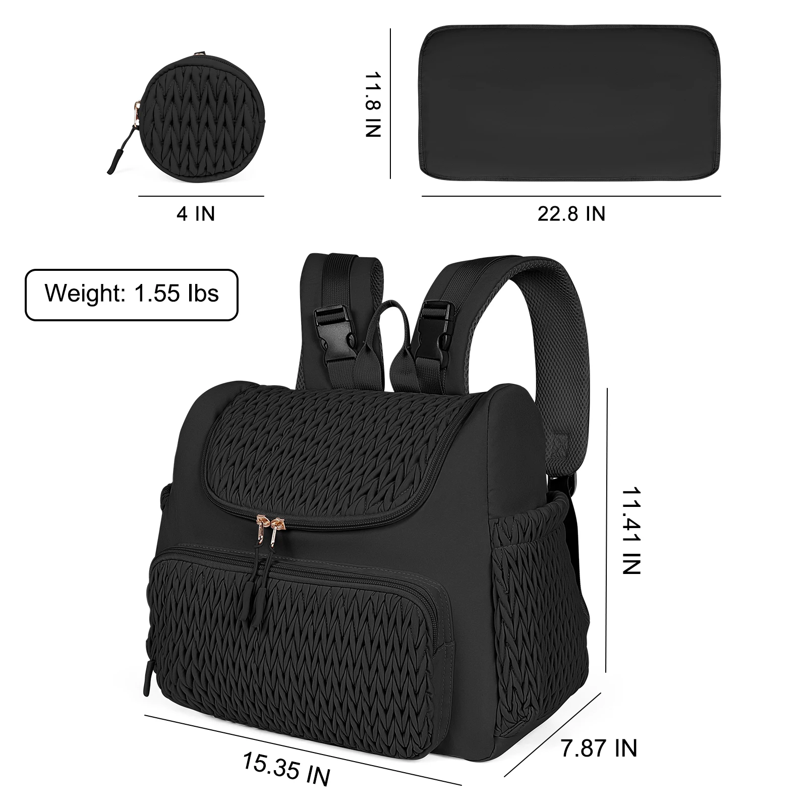 

School Backpack With Wet Dry Separation Stylish Baby Diaper Bag Waterproof Organizer Compartments Changing Mat Stroller