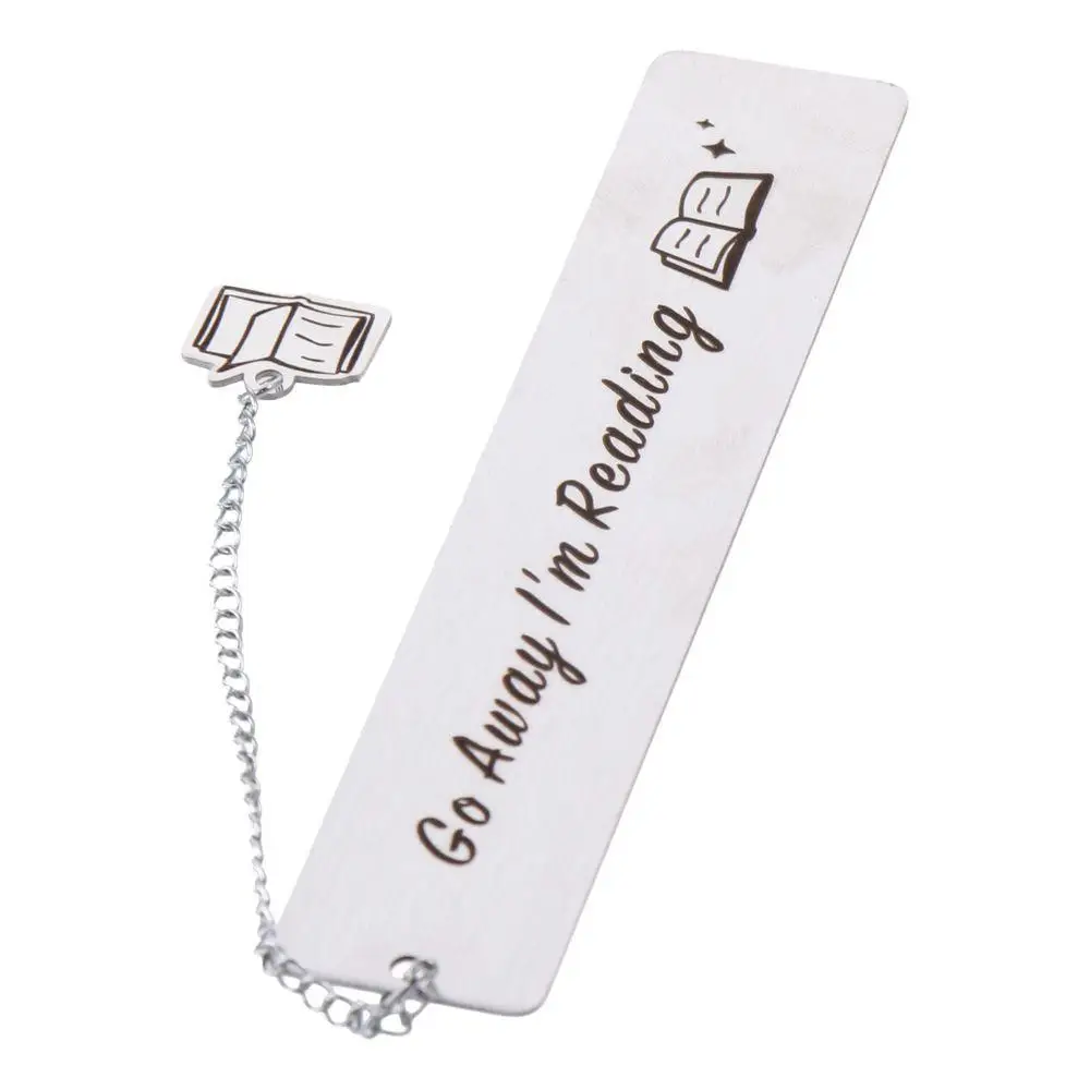 Funny Bookmark Stainless Steel Reading Companion Multi-purpose Book Lovers Bookmarks With Chain And Small Book Decoration