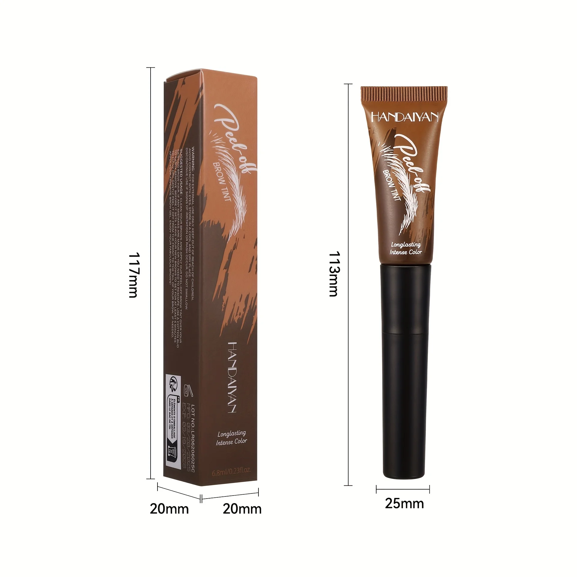 Teinte pour sourcils 5 couleurs "Brow Lock" |   Imperméable et résistant aux déchirures |   Formule de crème longue durée |   Traits naturels semblables à des cheveux