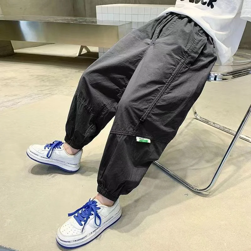 Casual Boy Overalls Pants Teenager Straight Trousers High Waist Vintage Streetwear Baggy Sweatpants Kids Hip Hop Joggers Pants