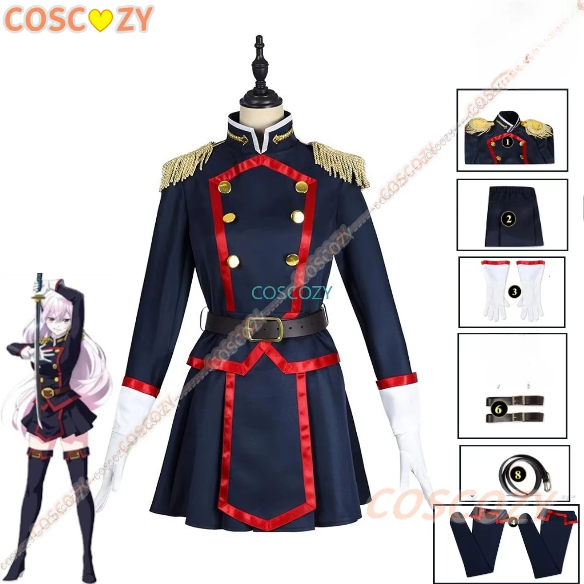 Uzen Kyoka Cosplay Anime Mato Seihei No Slave Cosplay Costume Women Uniform Skirt Suit Party Role Play Clothing Uniforms