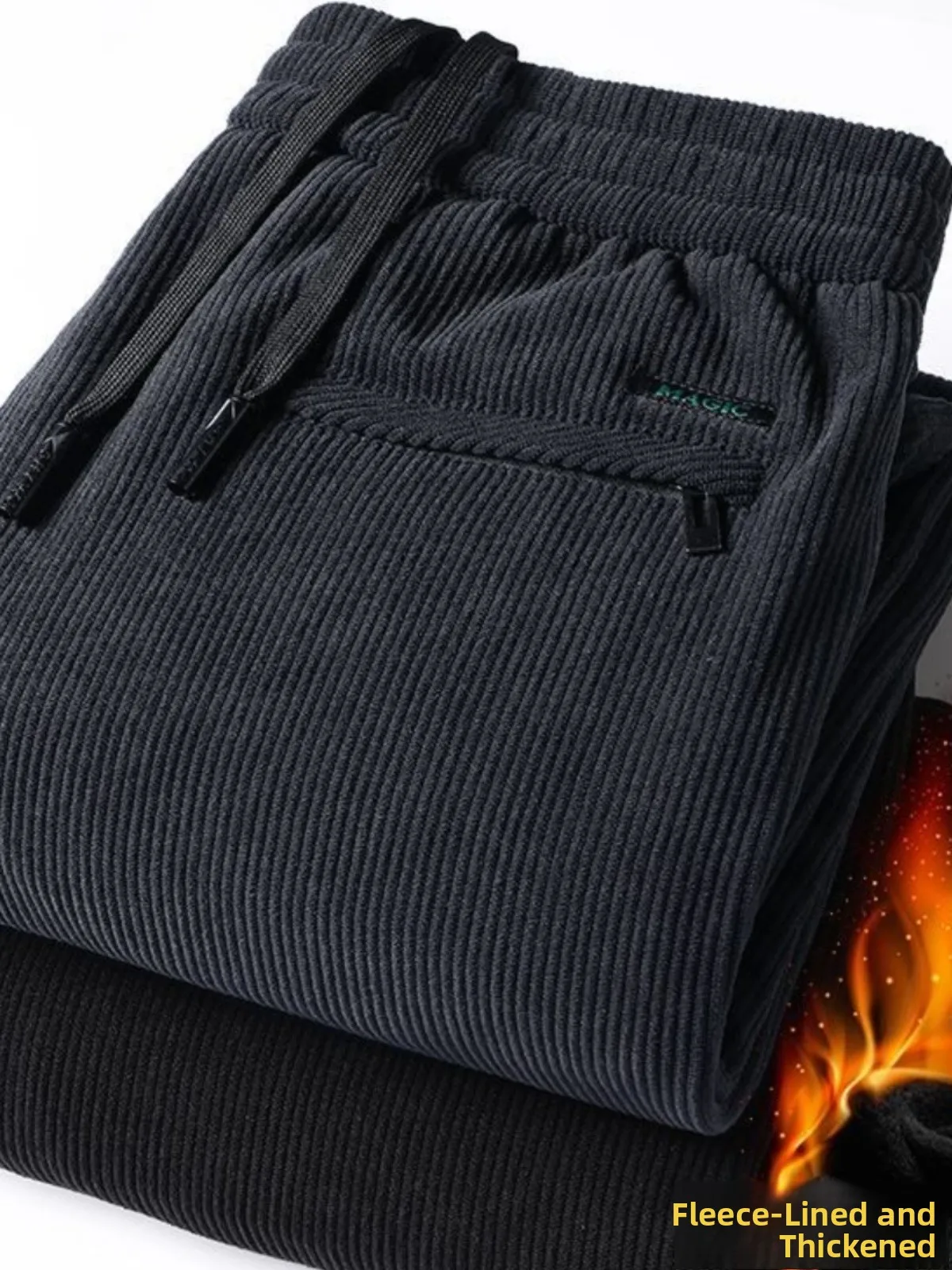 

Men's Corduroy Casual Pants Straight Leg Loose Long Trousers Thiened Fce Winter Sport Sweatpants Faion Urban Sle