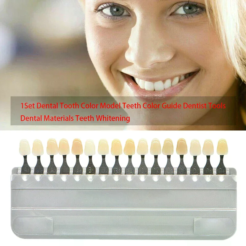 16 Colors Teeth Whitening Products Teeth Whitening Products Guide Tooth Model Colorimetric Plate Dental Color Scale