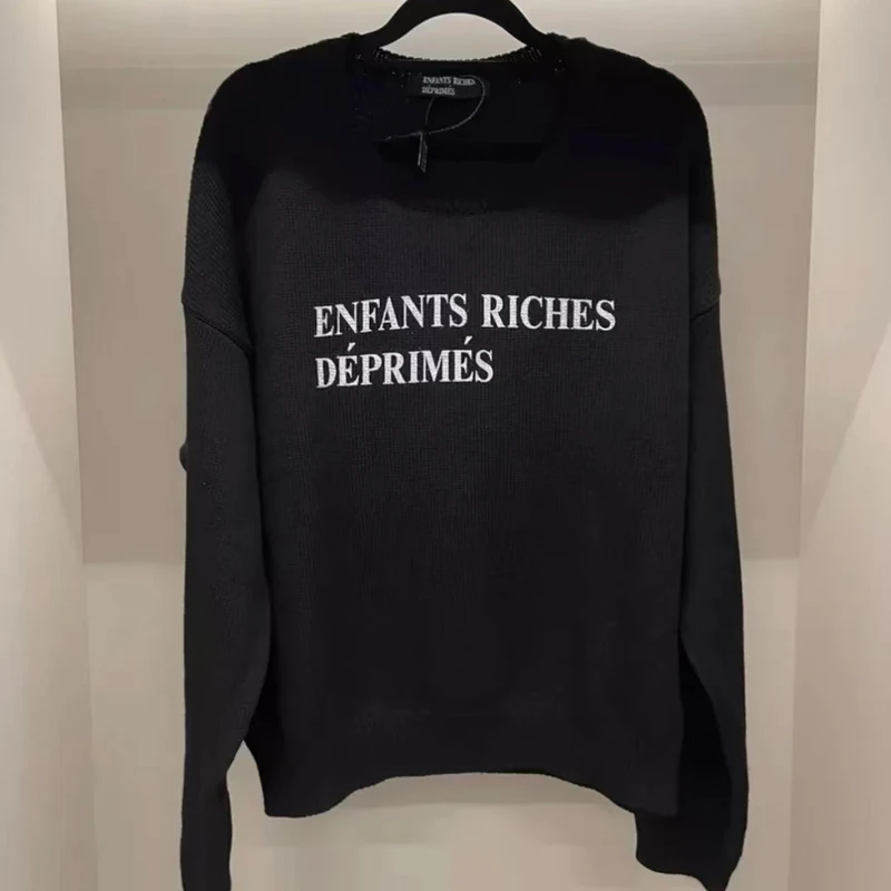 24SS High Quality ENFANTS RICHES DEPRIMES Thick Warm Sweater Autumn Winter Men Women Casual Letter ERD Knitted Sweater