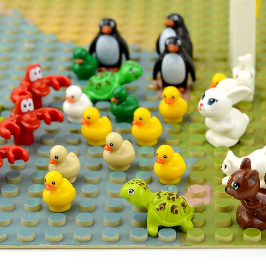 MOC City Animal Building Block Figures Goat Sheep Eagle Owl Panda Parrot Seagull Penguin Zoo Fram Accessories Bricks Toy Leduo