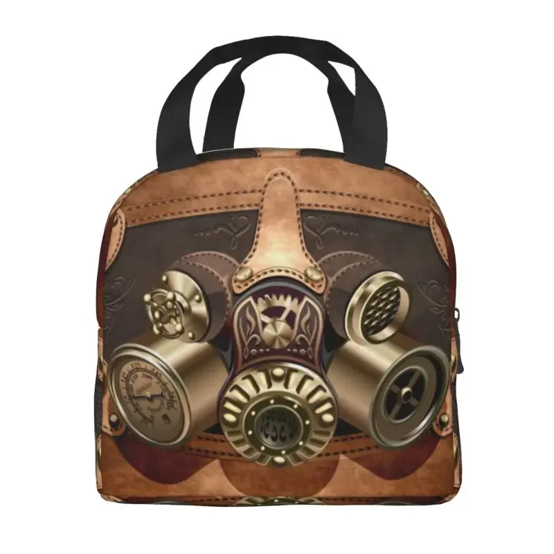 Steampunk Helmet Portable Lunch Box for Pilot Air Fighter Thermal Cooler Food Insulated Lunch Bag Kids School Children