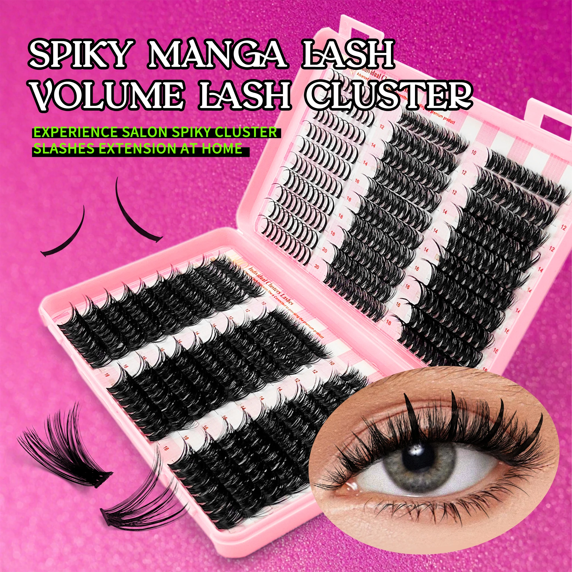 

LAKANAKU High-Capacity Individual Lashes DIY False Eyeslash Book Cluster Eyelashes Fluffy Natural Eyelash Extension Makeup