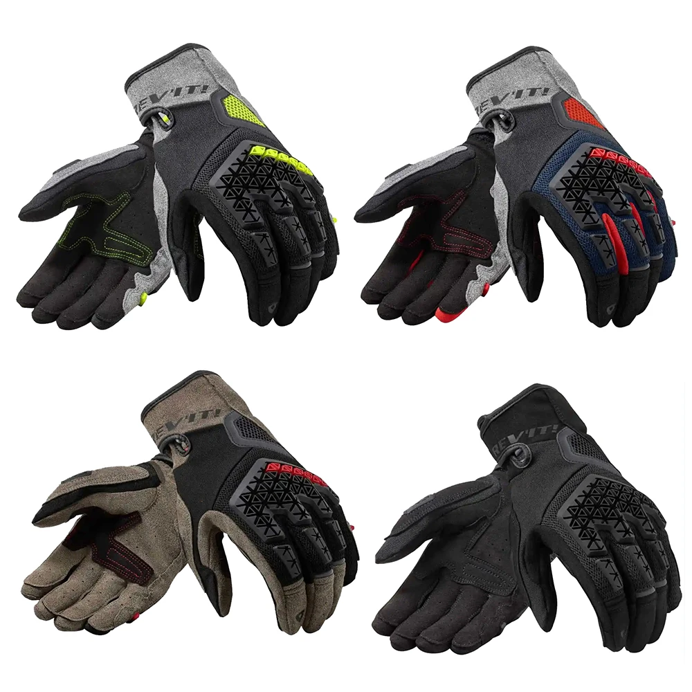 Revit Mangrove Gloves Touch Screen Mesh Textile Genuine Leather Motocross Raing Street Motorcycle Riding