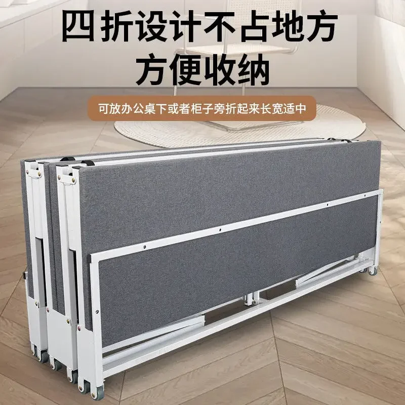 Cabinet type folding invisible bed home type small apartment four-fold telescopic sliding bed hardware accessories with wheels