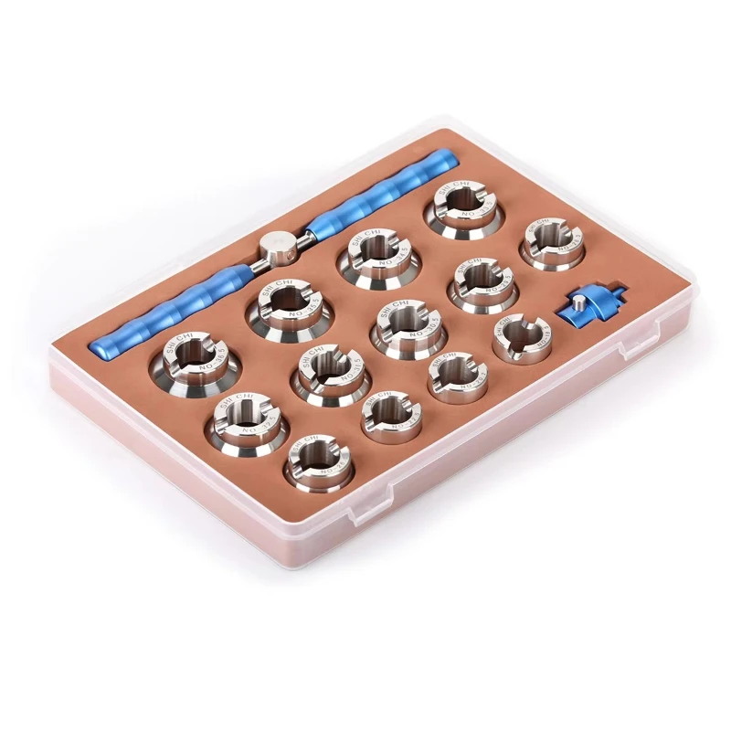 13 PCS  Watch  Repair  Tool Precision All Steel Insection Watch  Opener Watch Back Opener with 13 Dies