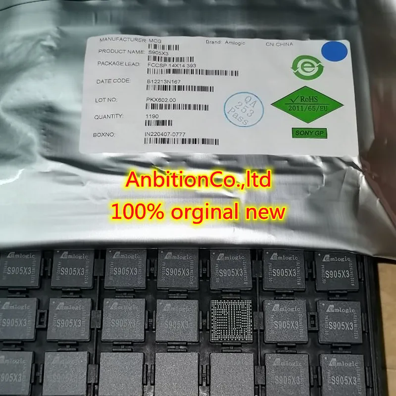 

100% orginal new 1-5pcs S905X3 BGA 100% work free shipping