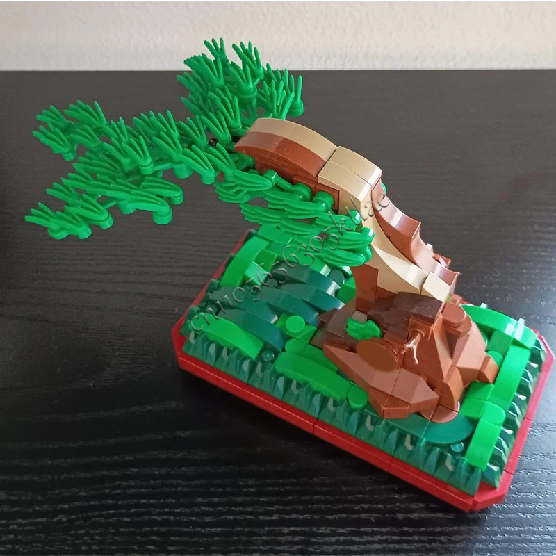 392 PCS Bonsai Bonsai Pino In Fukinagashi Windswept Stile MOC Personalizza Modulare Building Block Creativo FAI DA TE Assemblaggio Giocattolo Regalo