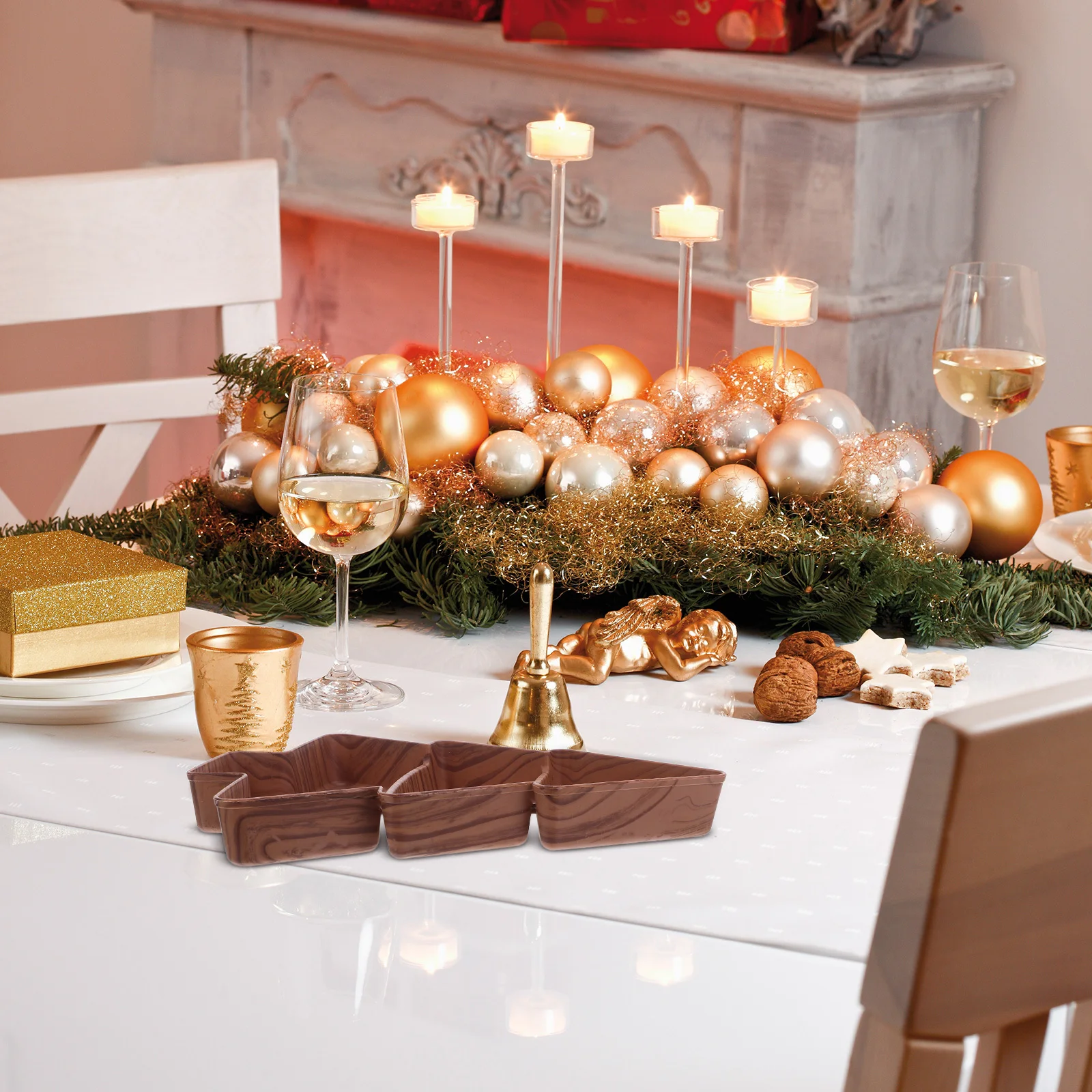 

Christmas Tree Snack Platter Plastic Divided Candy Tray Fruit Plate Holiday Charcuterie Board Nut Dish Party Serving Dish