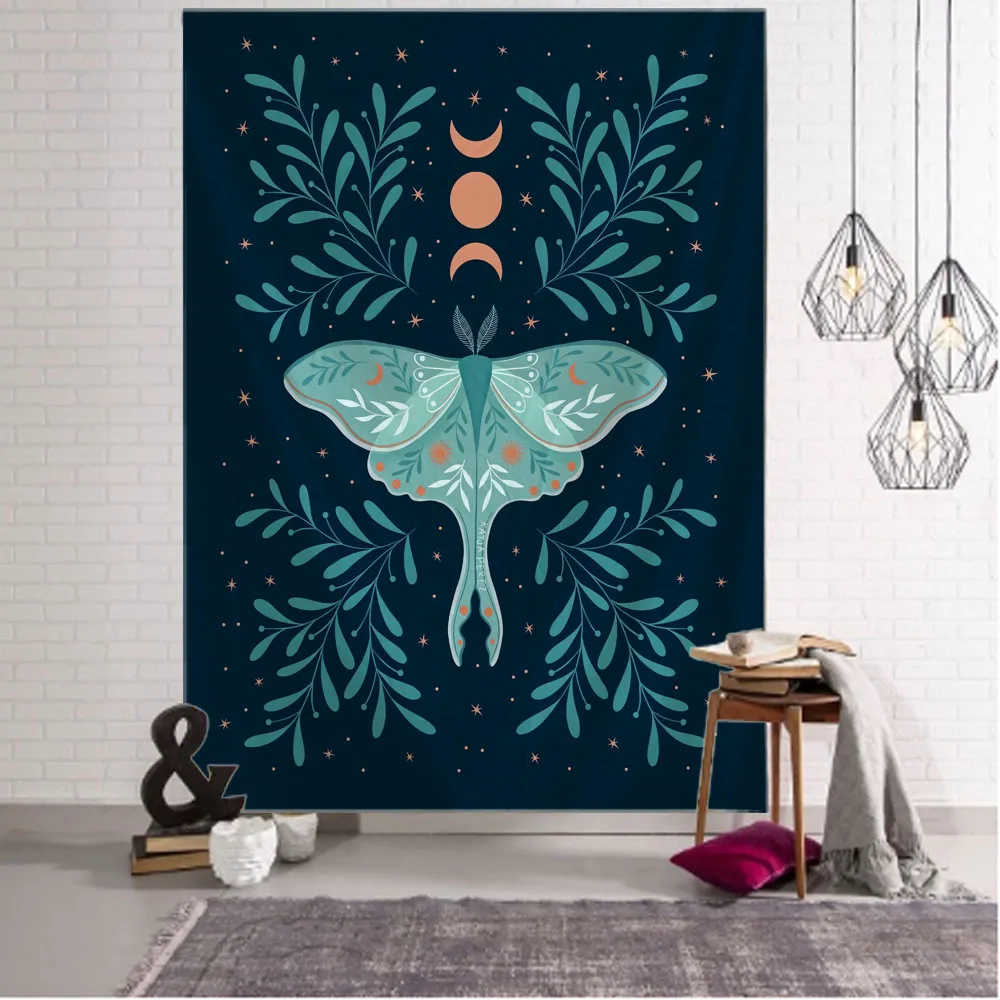 

Tapestry, wall hanging, plants, flowers, moon phase art decoration, room aesthetics, sofa covering, bed sheets, beach mats