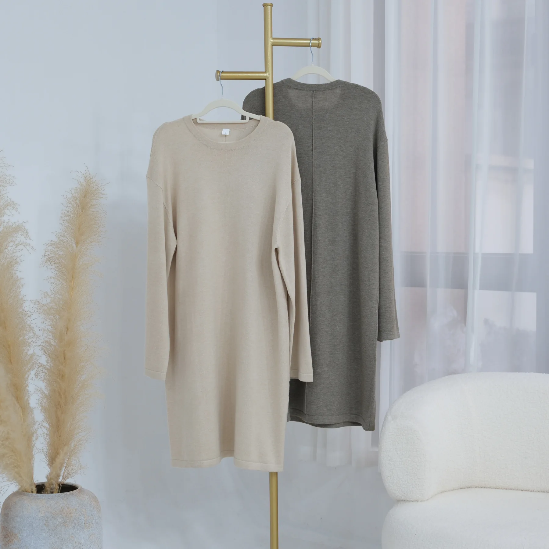 

Fashion Women Turtleneck Sweater Tops Dress Autumn Solid Long Sleeve Top Casual Mini Oversized Knitted Dress Winter Warm Clothes