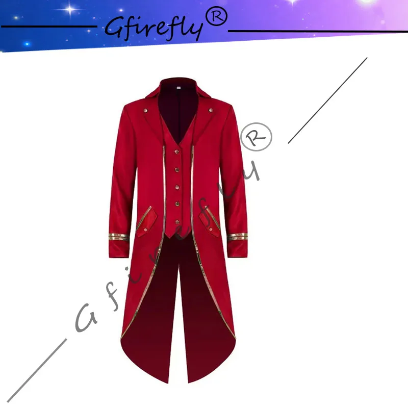 

In stock Medieval costume Golden tuxedo Halloween show costume Elegant gentleman tuxedo adult men High quality stage costumes