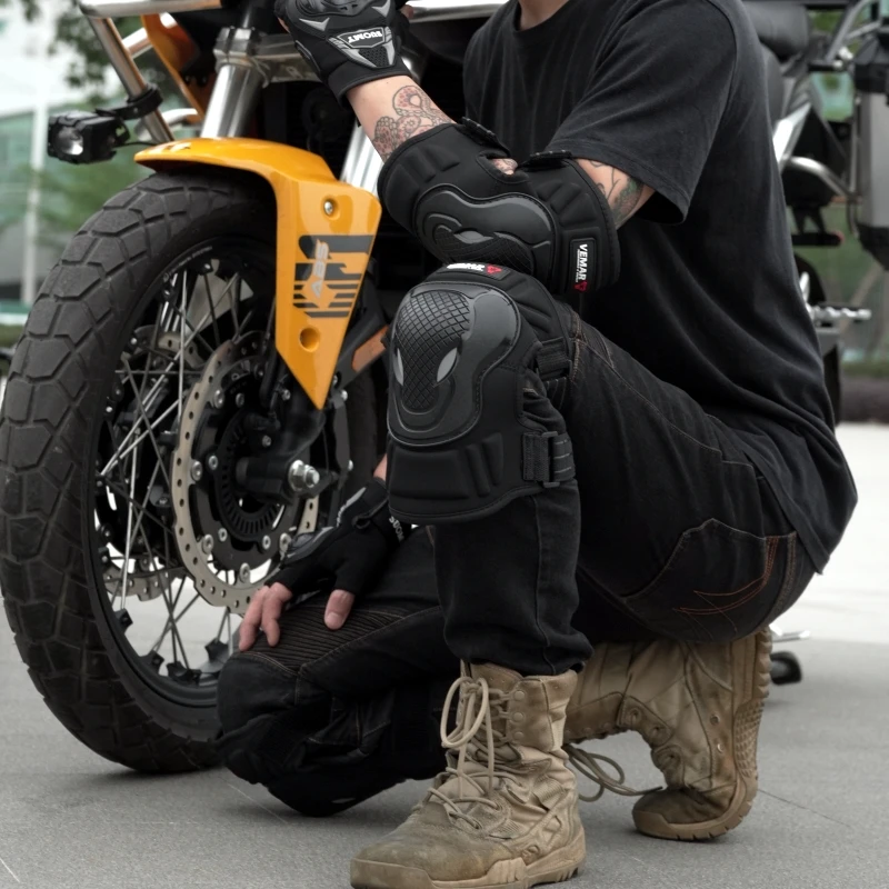 

VEMAR Knee and Elbow Pads 4Pcs/Set Protector Motorcycle Unisex Short Style Motocross Riding Knee Pads Brace Elbow Pads