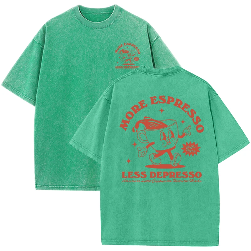 

Больше эспрессо, чашка для эспрессо, напиток, большие размеры, стираная футболка, хлопковые дышащие футболки, летняя одежда Y2K, универсальный топ