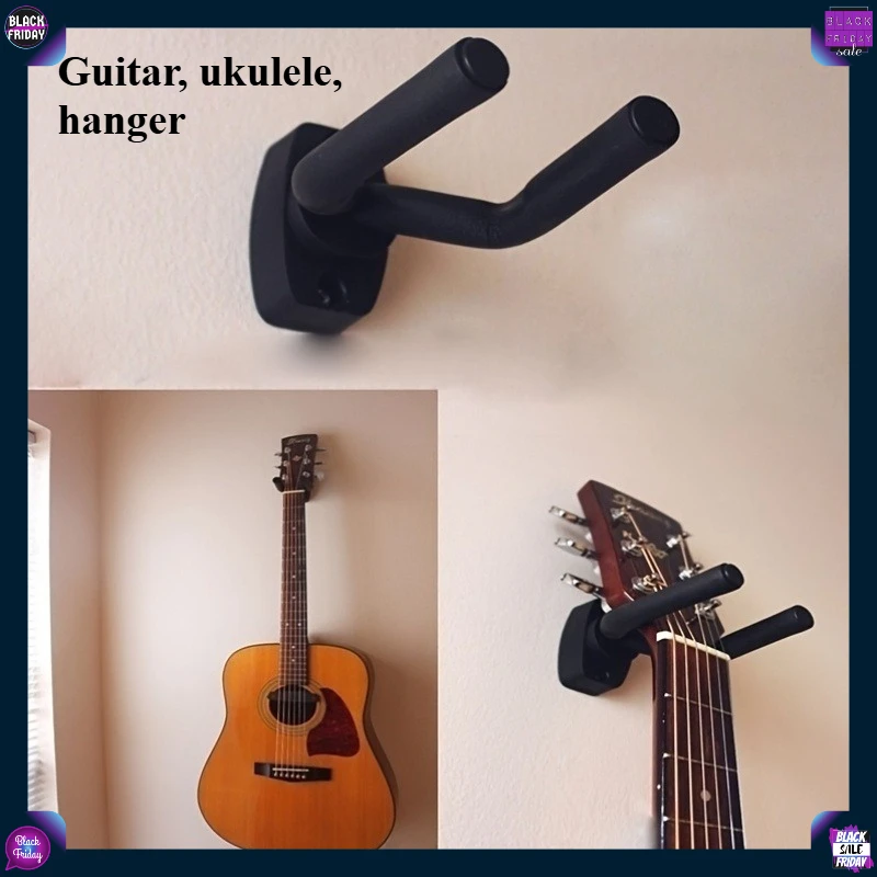 1Pcs Guitar Holder Wall Mount Stand Parts and Accessories Home Instrument Display Guitars Hook Wall Hangers Guitar Picks