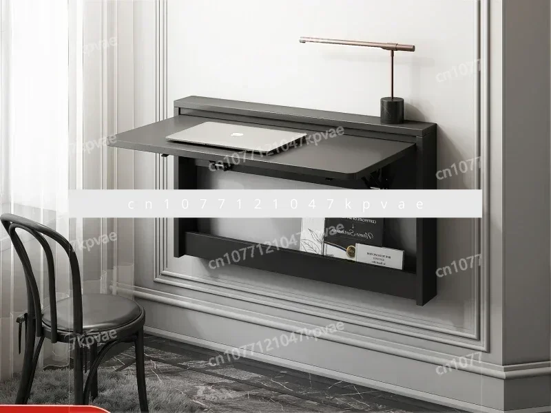 Medieval Invisible Solid Wood Study Desk Folding Table Storage Small Apartment Wall Mounted Computer Wall Mounted Office Desk