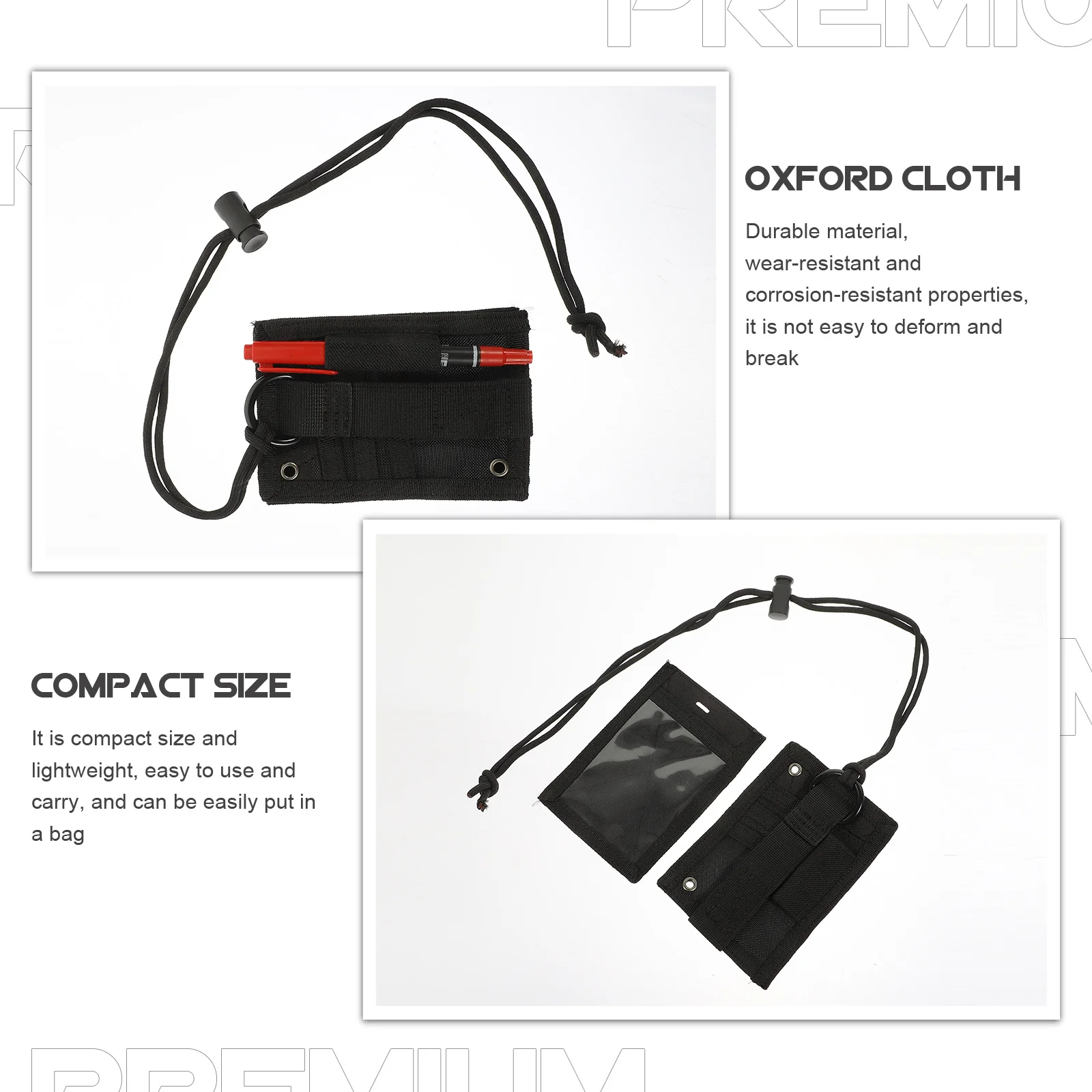 

Chest Badge Lanyard Id Card Holder Oxford Cloth Lightweight Portable Students Work Cards Protector Multi-Use Tactical