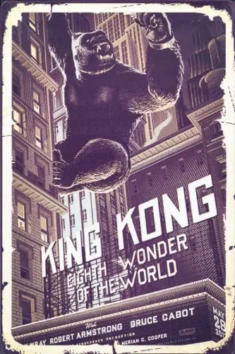 King Kong Eighth Wonder of the World Movie Poster Artwork Tin Metal Sign