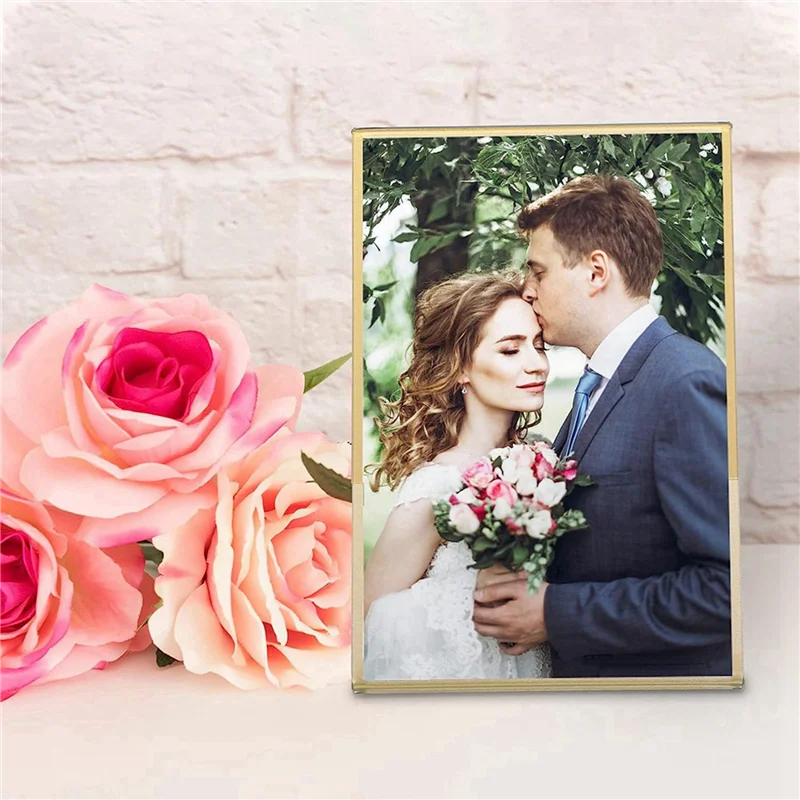 

36PCS Gold Frame Acrylic Sign Holder Wedding Table Number Holder Slanted Menu Double Sided Stand, 4X6inch Vertical