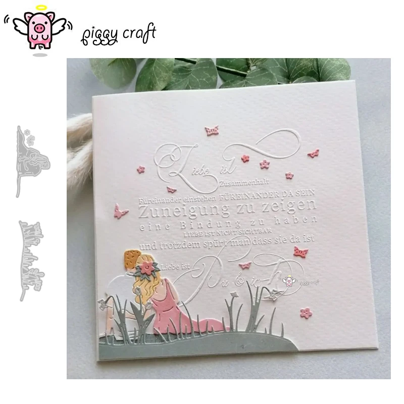 

Piggy Craft металлические штампы для резки, пресс-форма для влюбленных, край травы, скрапбук, нож для рукоделия, форма, лезвие, трафареты, штампы
