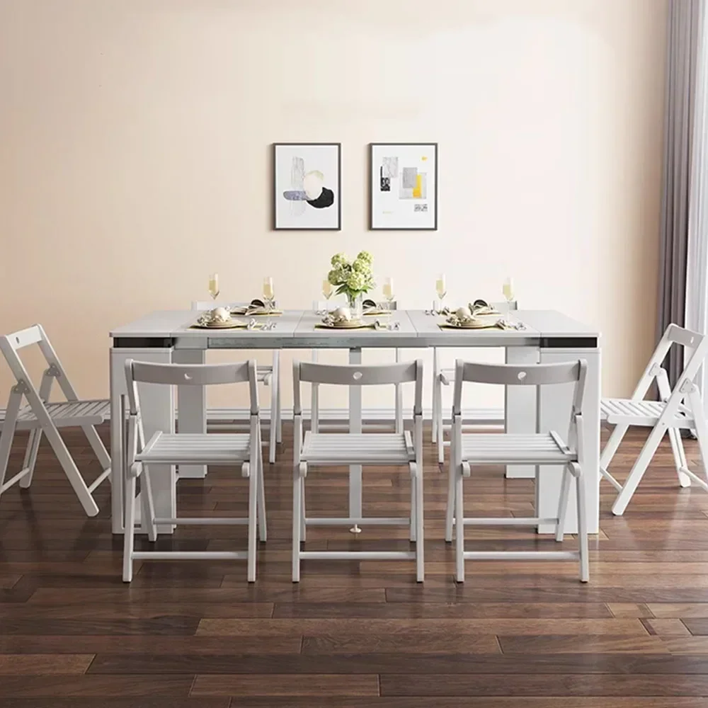 طاولة طعام حديثة قابلة للتمديد، خزانة جانبية مستطيلة مع مساحة تخزين، كراسي أثاث منزلي، مجموعة أثاث طاولة طعام