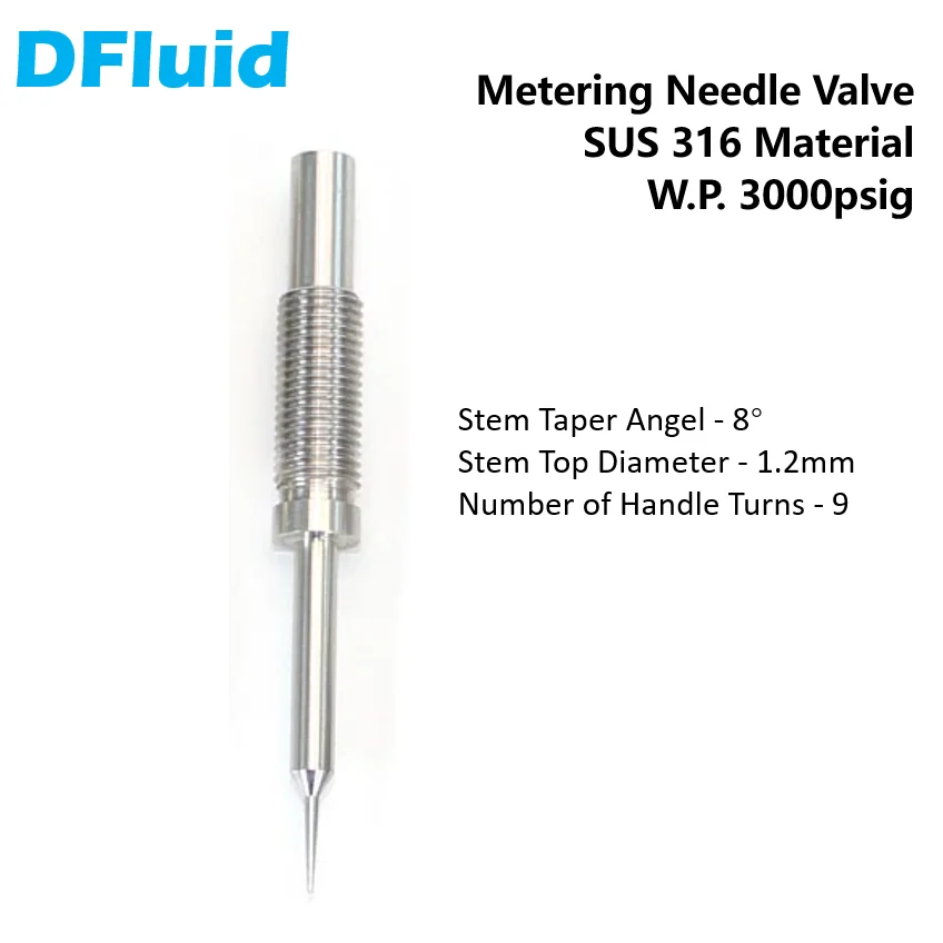 Stainless Steel 316 Metering Needle Valve Flow Regulating 3000psig 1/8