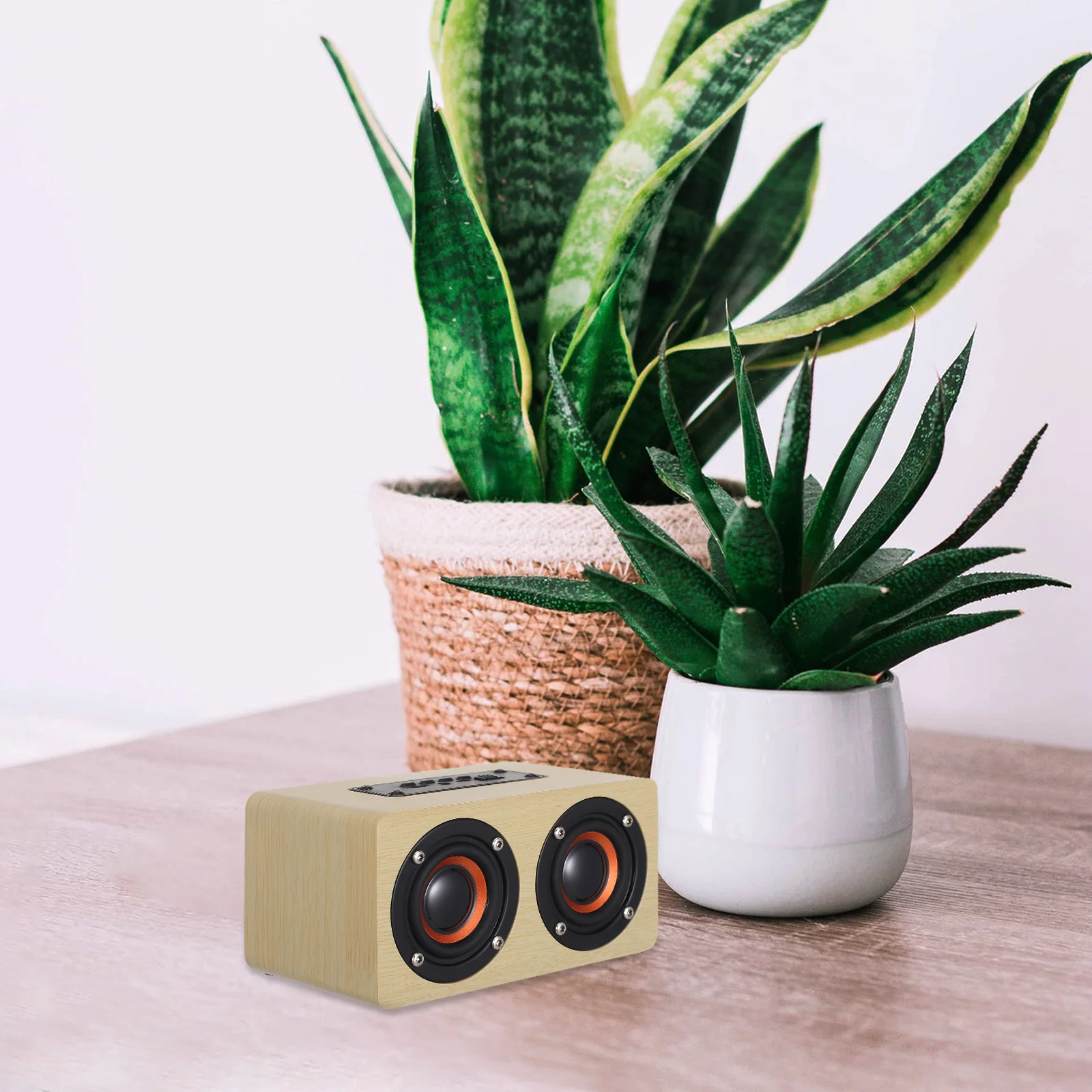 

Vintage Wooden Speaker Mini Portable Lightweight High Definition Audio Indoor Outdoor Bass Subwoofer