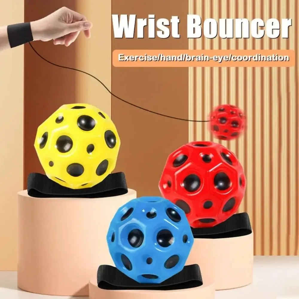 Jump Ball High Bouncing Ball Hand Ball Game Leisure Wrist Return Rubber Ball Exercise Fun Wrist Elastic Ball Kids Toy